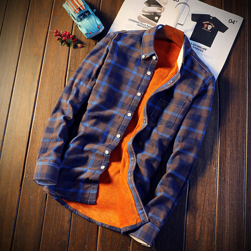 Flannel Shirt Lined - Camisa masculina masculina xadrez camisas de