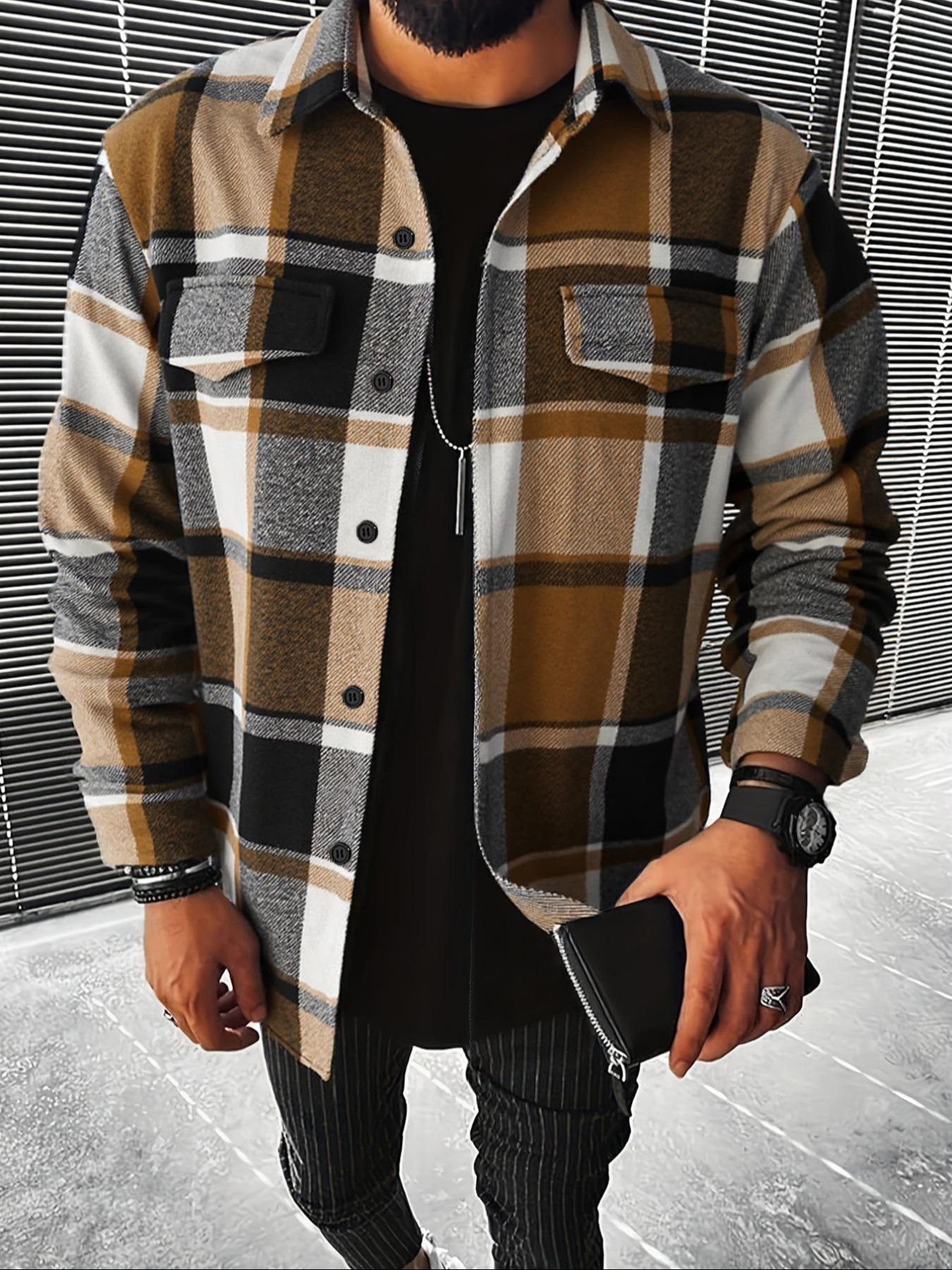 Camisa xadrez retrô masculina  - Flannel Shirt Lined avaliação e preço