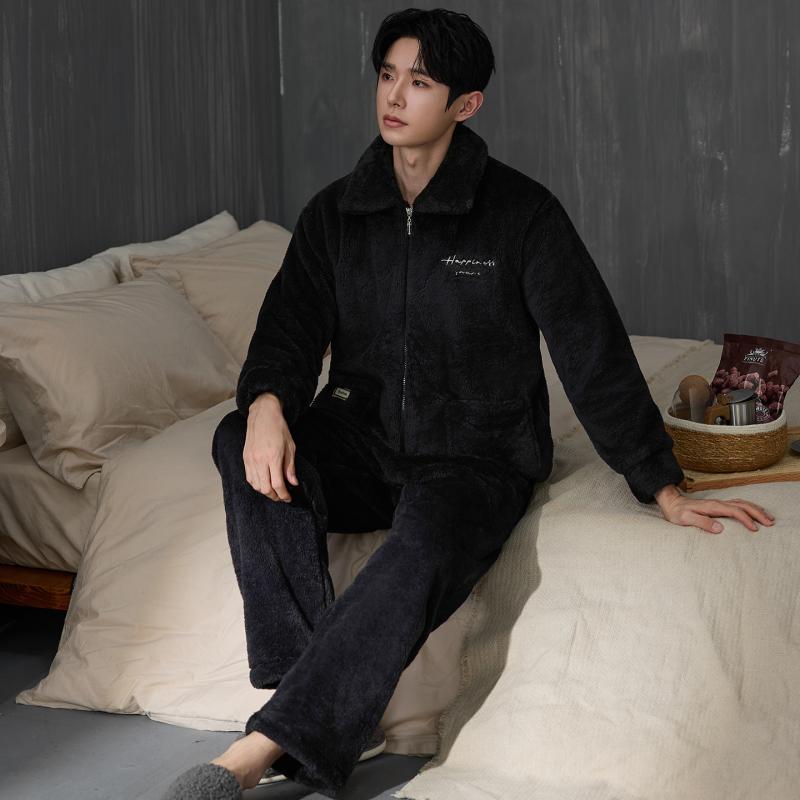 Conjunto de pijamas masculinos - Flannel Shirt Lined avaliação e preço